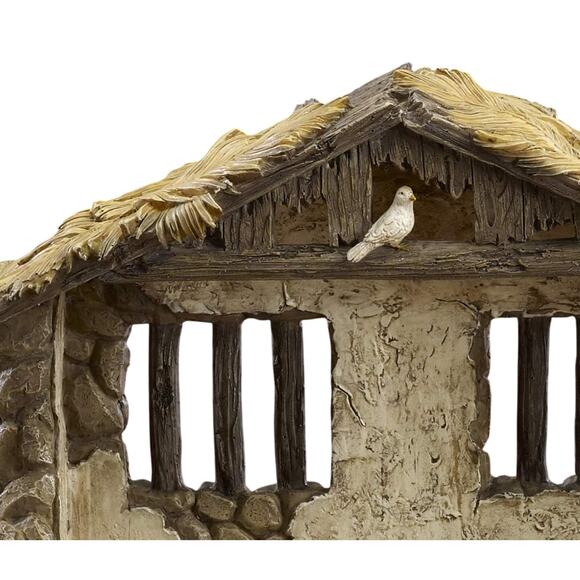 Lighted Stable The Real Life Nativity by Three Kings 7" Set GFM 032 New - Picture 3 of 7